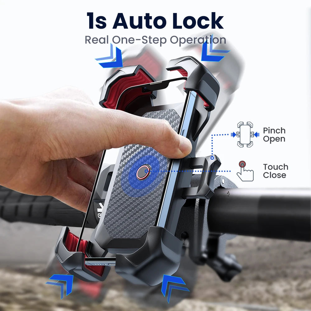【JOYROOM】 　自転車用 スマホホルダー 360度回転 防振 ワンタッチ着脱 ハンドル取付（4.7〜7インチ対応）